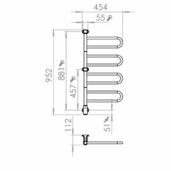Pax Flex U 4/450 M2 Handdukstork