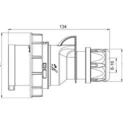 Stickpropp CEE 416-6 16A 3-fas IP67