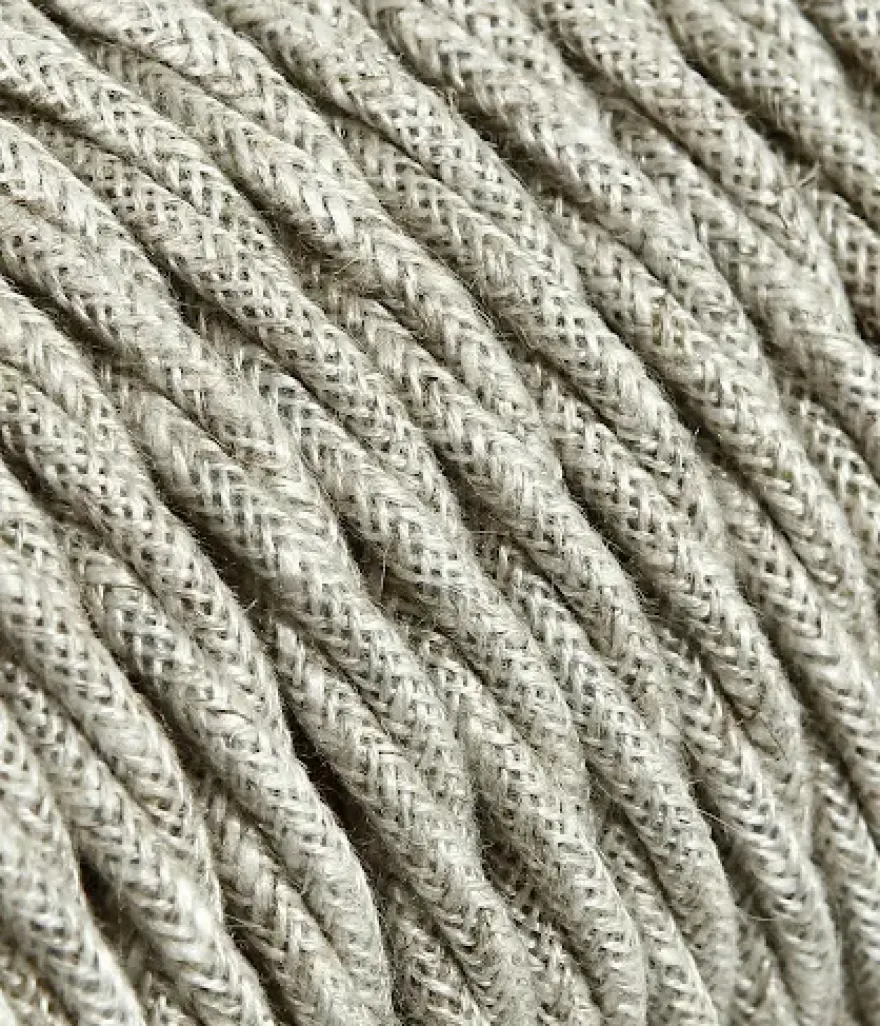 Textilkabel Tvinnad Linne Beige 3x0,75mm²