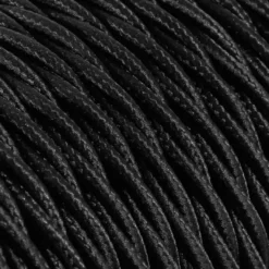 Textilkabel Tvinnad Svart 2x0,75mm²