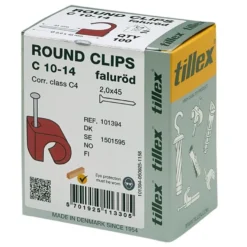 Tillex Clips 10-14mm Faluröd 100-pack