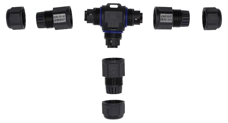 T-koppling förskruvningsskarv 3x4mm² IP68