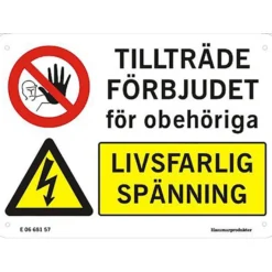 Varningsskylt F2V1 AL-plåt