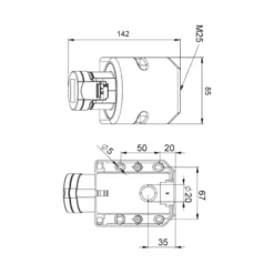 Vägguttag CEE 216-6 16A 1-fas IP44