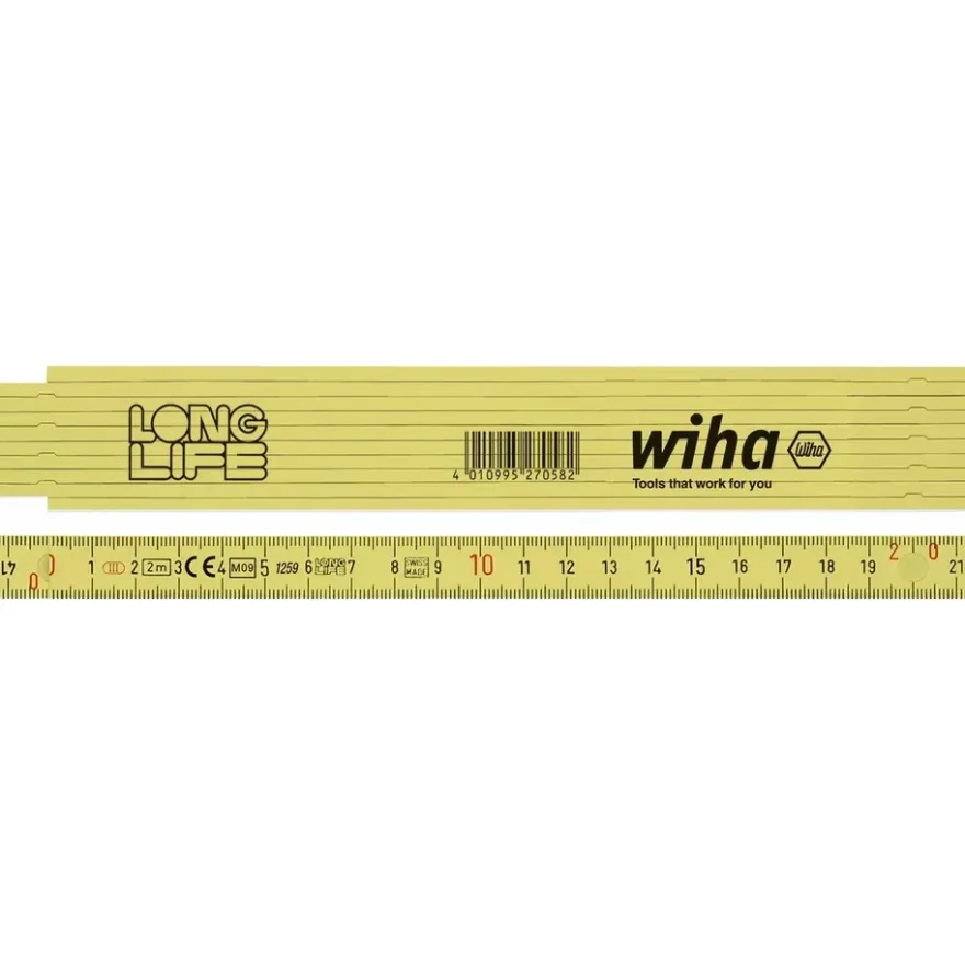 Wiha Meterstock Gul Glasfiber 2m